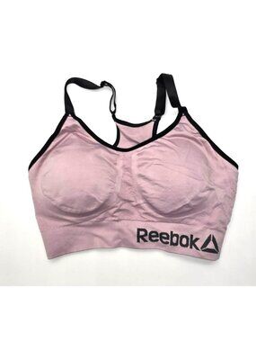 Reebok Girls Pink Sports Bra Size L Racerback 14/16 Padded JJ4319